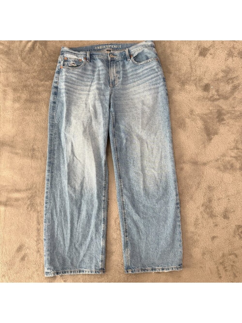 American Eagle Stovepipe Wide Leg Jeans Womens size 10 Regular